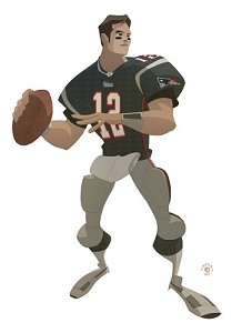 Design artwork for All-Star Vinyl sports figure of Tom Brady